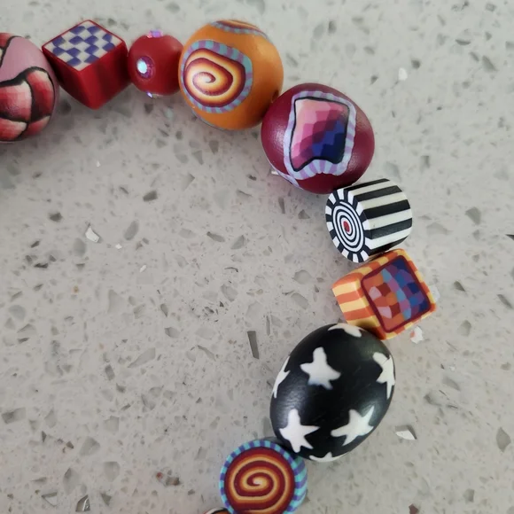 Karyn Kozak Polymer Clay Multicolor Handcrafted Beaded Women’s Necklace - Picture 12 of 15